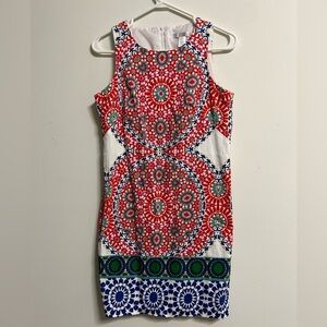 London Times Patterned Midi  Dress